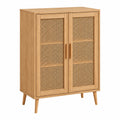 Aparador de Madera y Ratán 80x40x100 cm