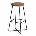 Taburete de madera y metal negro, 75 cm