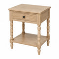 Mesa auxiliar de madera de roble con cajón 40x30x60 cm