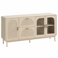 Aparador de Madera de Roble con Puertas de Vidrio Templado Beige