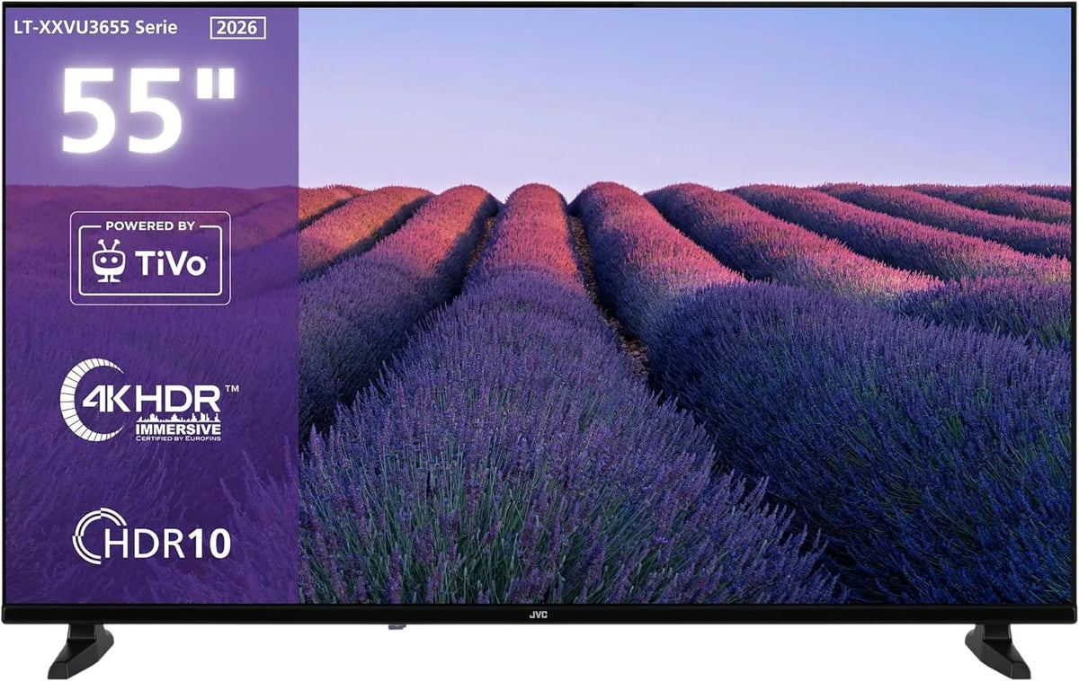 JVC LT-55VU3655, Přenosné televizory, LT- TV 55 palců Smart TV (139 cm) s rozlišením 4K UHD, Černá, 55V, 139 cm, 4K, 128 cm