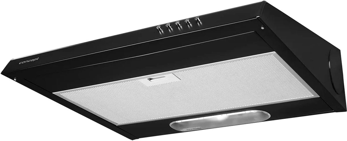 Concept OPP2060, Podstavné digestoře, Koncept Odtahové kryty palivové skříně spodní kapota 60cm LED osvětlení 3 úrovně, Černá, 60cm, 63 dB
