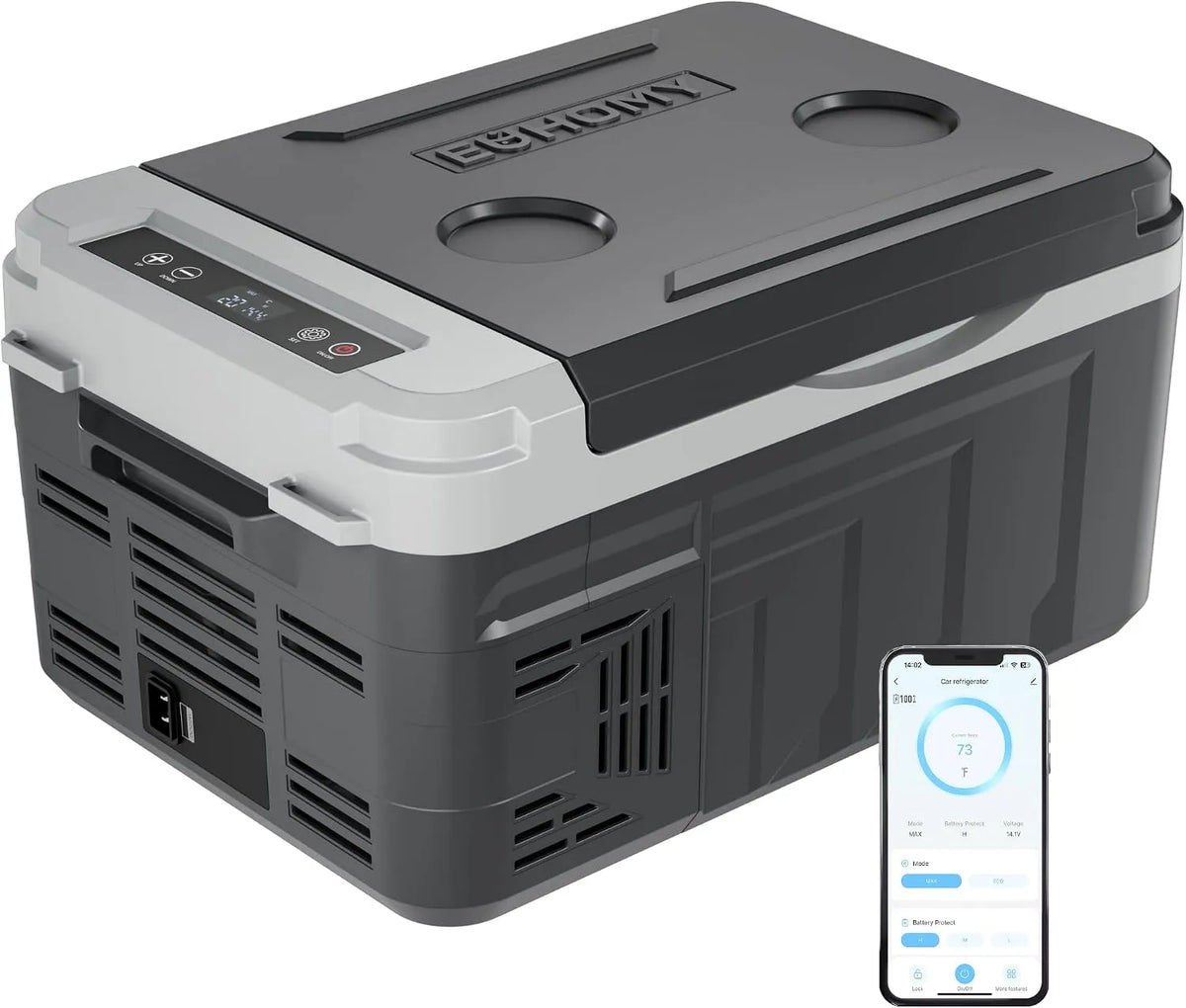 EUHOMY 12/24V 15-Min, Chladničky, 10L Kompresor Chladicí box (-20 ° C ~ 20 ° C) 12 / 24V DC & 230V AC Přenosný, Černá, 24V, 10L, 230V, 45dB