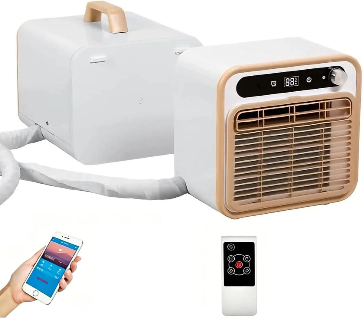 Generic, Mobilní klimatizace, 5000 BTU Split Portable AC, Whisper Tiché chlazení w / WiFi Remote, Žádná, Šedá, 5000 BTU, 40 dB, 55 dB, 13 kg