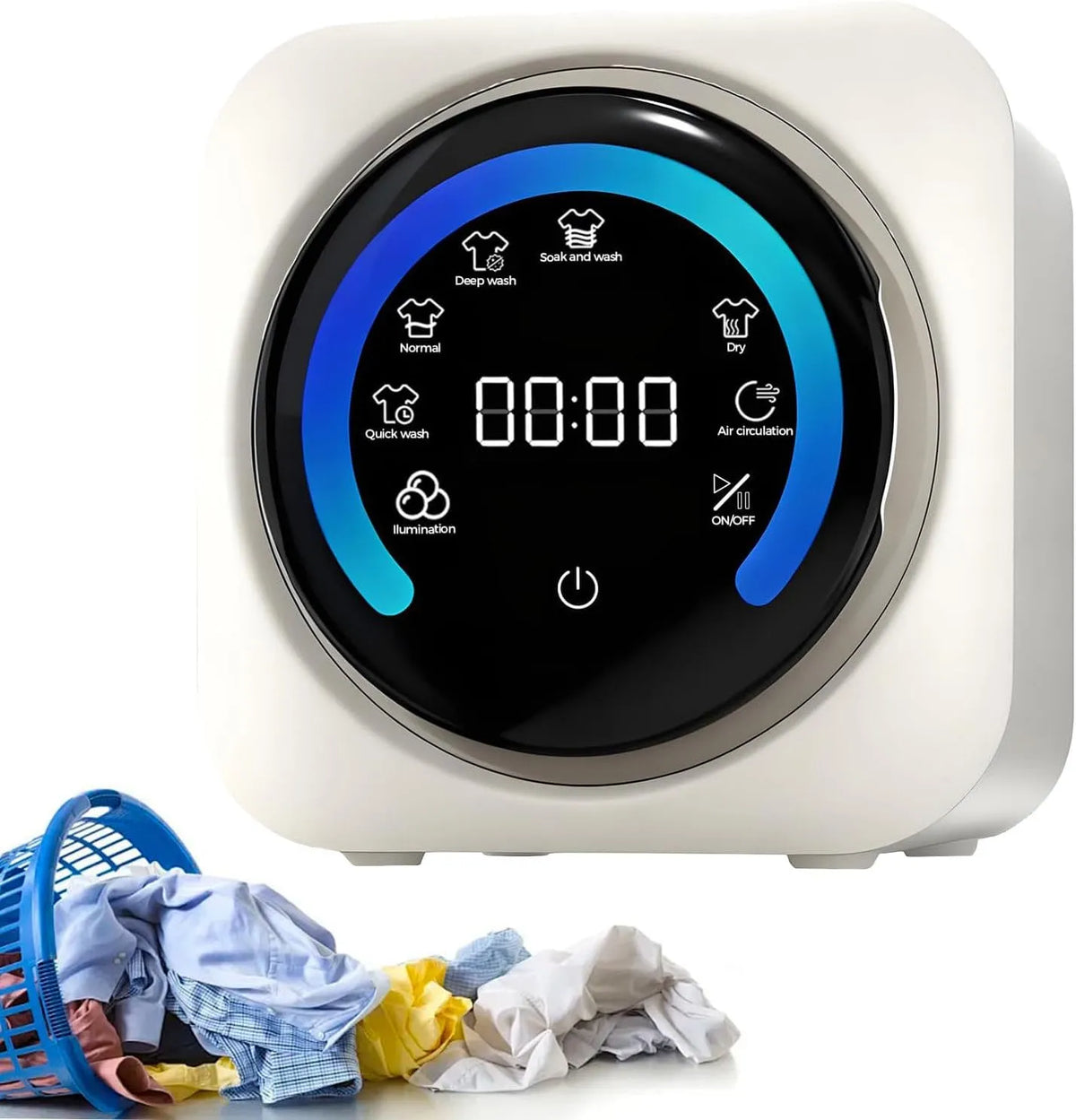 GSHSHOU, Pračky, Plně automatická, tapetová mini pračka s integrovaným sušičkou na oblečení, Bílá, 1 W, 3, 5 l, 36 W, 170 W