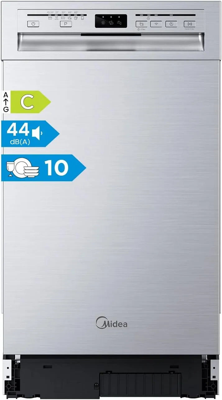 Midea, Myčky nádobí, 45 cm, 45cm Podstavba myčky nádobí pro myčky nádobí pro myčky nádobí pro myčky nádobí, Stříbrná, 44 dB