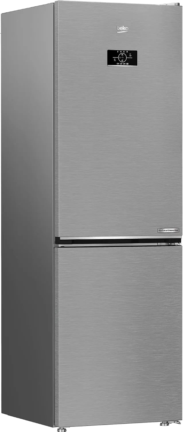 Beko B5RCNE365HXB, Kombinované chladničky s mrazákem, freestanding lednice-mrazák, velká lednička, 316 l, NoFrost, hladký Fit: 90, Stříbrná