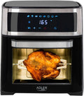 Adlereurope, Mini trouby, Eagle AD 6309 Mini Pečivo 13 L, 2500 W, teplý vzduchový fritér s LCD displejem, Černá / stříbrná, 13 L, 8 v