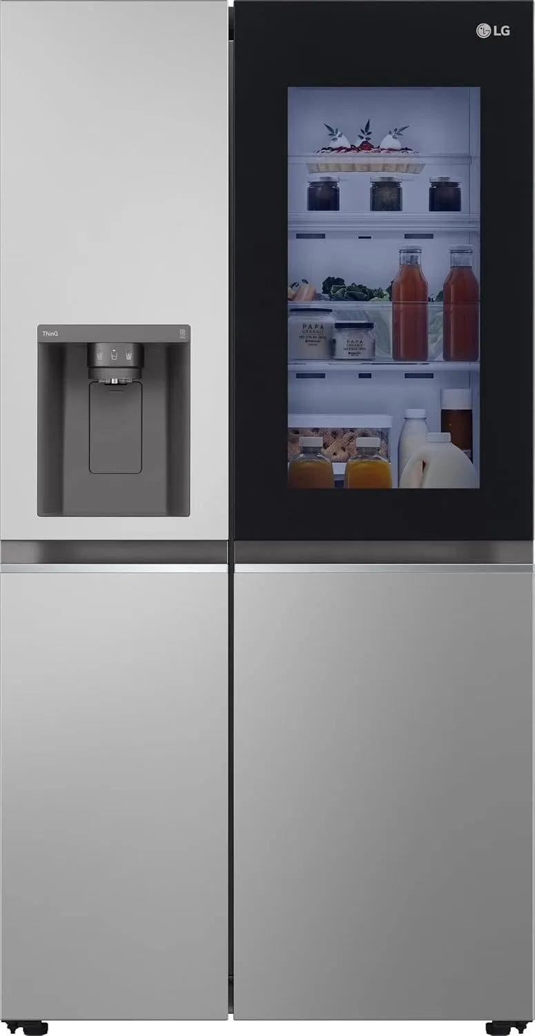 LG GSGB71PYLL, Kombinované chladničky s mrazákem, Side-by-Boční lednička s mrazákem (635 L, třída energie E) s InstaView, Smart, Stříbrná, 635 L