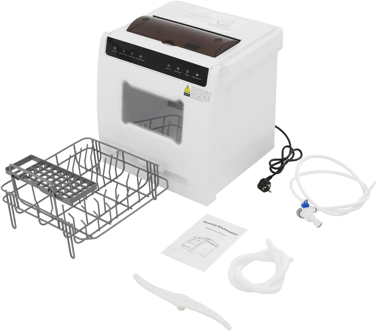 AVRONBZ, Stolní myčky nádobí, Malá stolová myčka, kompaktní mini myčka v bílém s 6 mycími programy, space, Bílá, 52 dB, 0, 58 kW, 5 L, 1 g