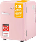 TZS First Austria, Minichladničky, TZS První Rakousko - Retro Mini Lednice 40L - Tichý - Vintage Minibar pro ložnice, Růže, 40L, 22 dB, 34 l