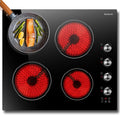 Karienvir, Varné desky, Skleněná keramická plotýnka 4 desky, Stavebnice v keramické plotýnce, 6000W, Černá, 60cm, 1800W, 1200W