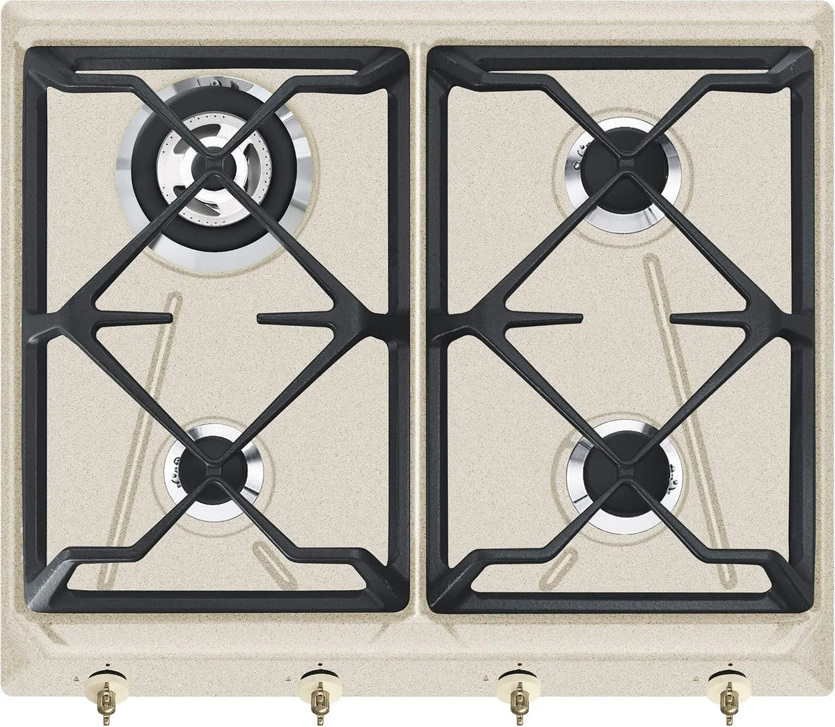 Smeg SRV864AVOGH2, Varné desky, Gas Kochfeld COLONIALE, světle hnědá / černá, 1050 W, 2 x 1650, 3300 W