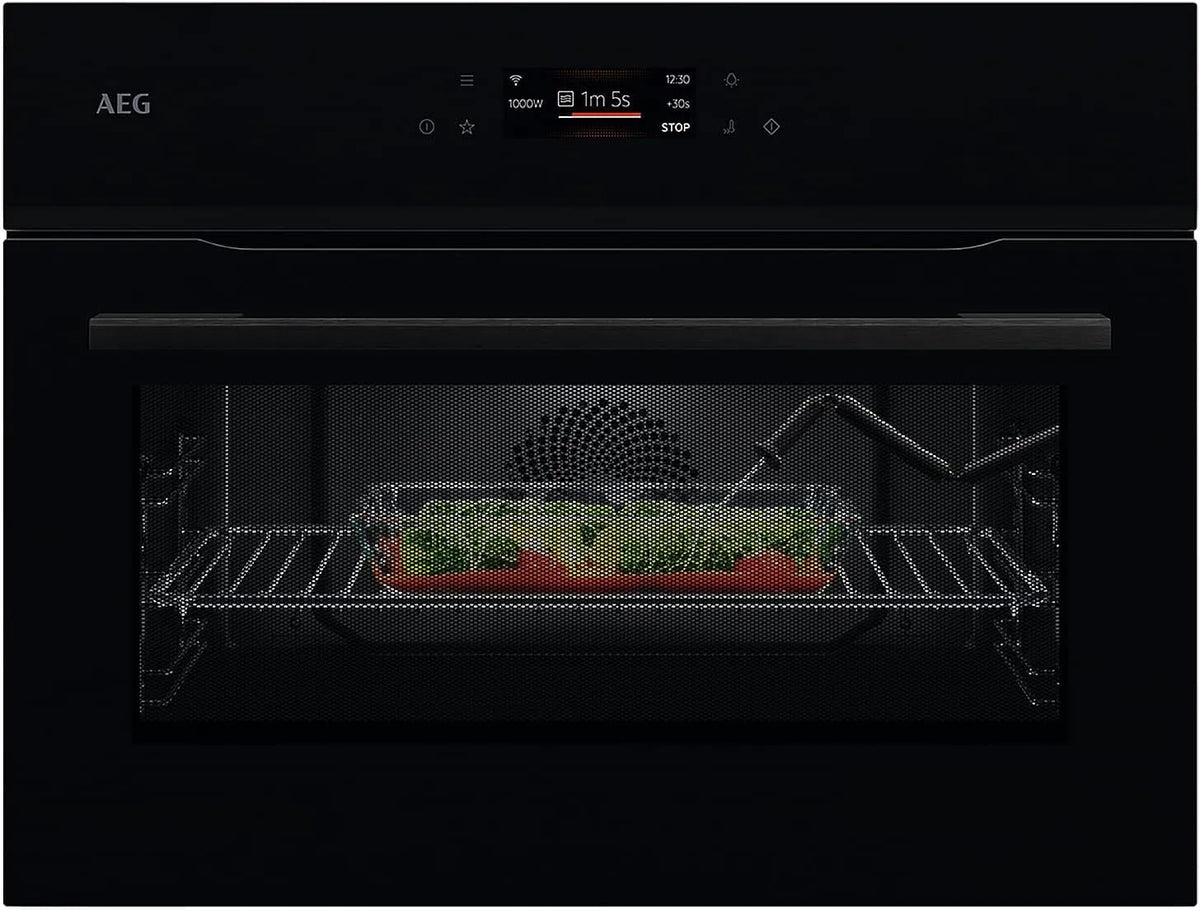 AEG NKK8N621B, Trouby, MealAssist kompaktní trouba s mikrovlnnou troubou černá, 455 x 595 x 567 mm, 44 l, 25 W