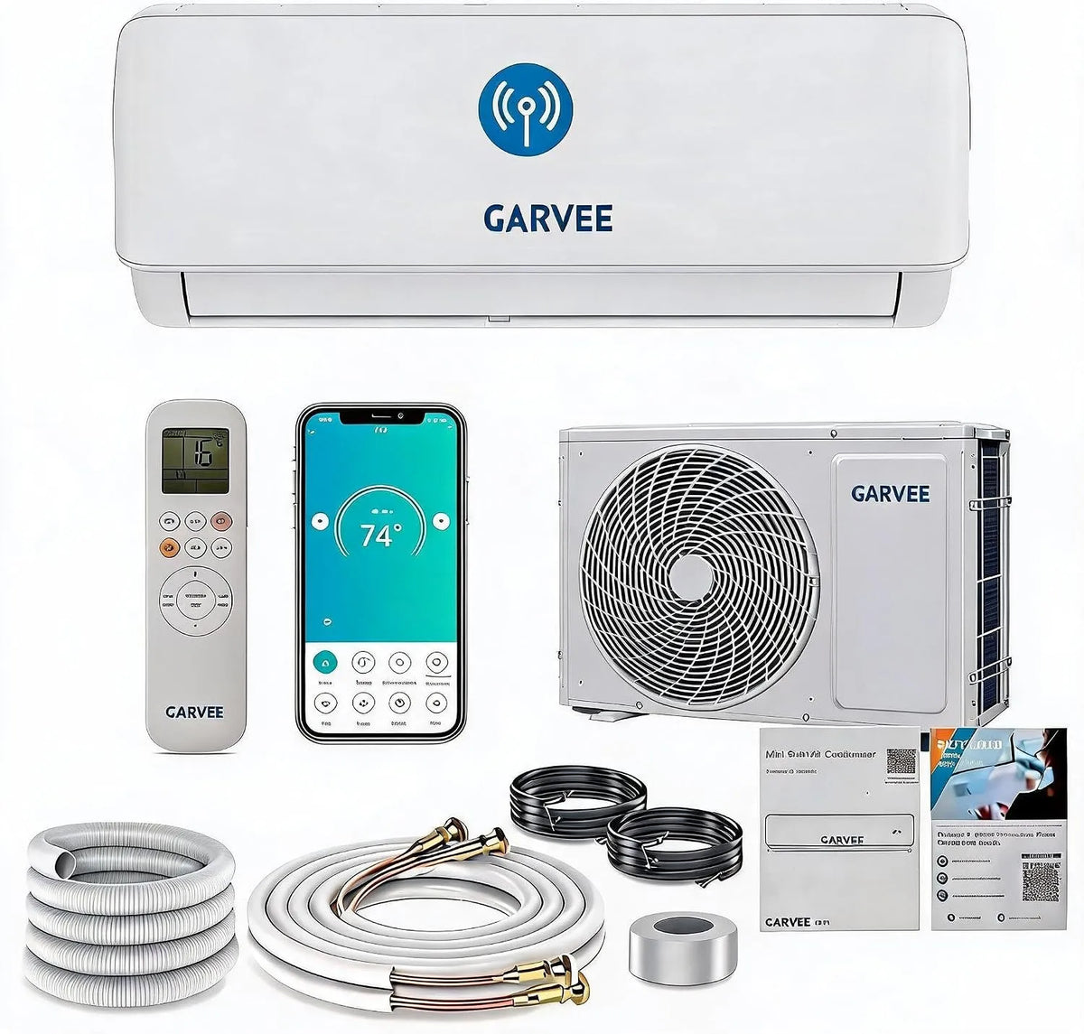 Euker, Splitové klimatizace, A + + Inverter Split Klimatizace 18000 BTU - Centrální klimatizace, topení a, Bílá, 18000 BTU, 2 cm