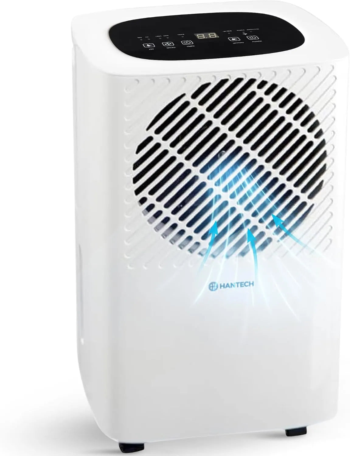 HANTECH 10L/Tag, Odvlhčovače vzduchu, odvlhčovač 10L / den Elektrický, tichý, proti plísní včetně časovače a vodní, Bílá, 10L, 205W, 46 dB, 2 l