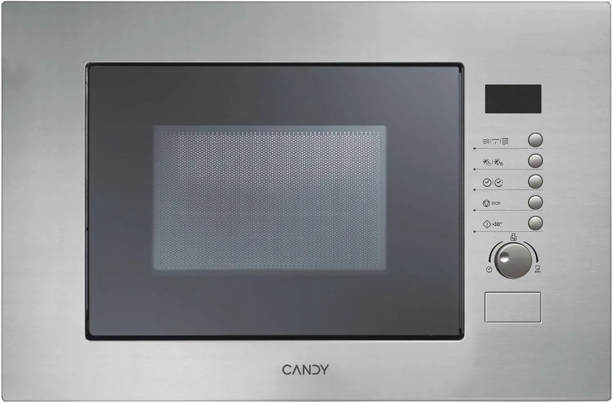 CANDY MIC20GDFX 34.3x59, Mikrovlnné trouby s grilem, Built- v mikrovlnné troubě s křemennou mřížkou, 20 litrů, 800 W, 8 úrovní výkonu, Stříbrná