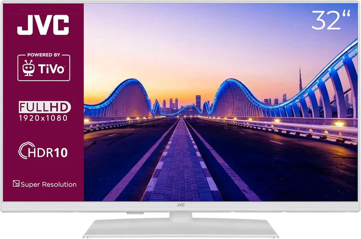 JVC LT-32VF5355W, Přenosné televizory, TV 32 palců Smart TV poháněný TiVo (Full HD, HDR, trojitý tuner, 6 měsíců HD +, Černá, 32V
