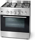 Gasline 4-flammigem SHGE6060INX, Trouby, Plynová vedení Stojící sporák 60 cm nerezová ocel s elektrickým troubou, 4, Stříbrná, 60 cm, 56 l