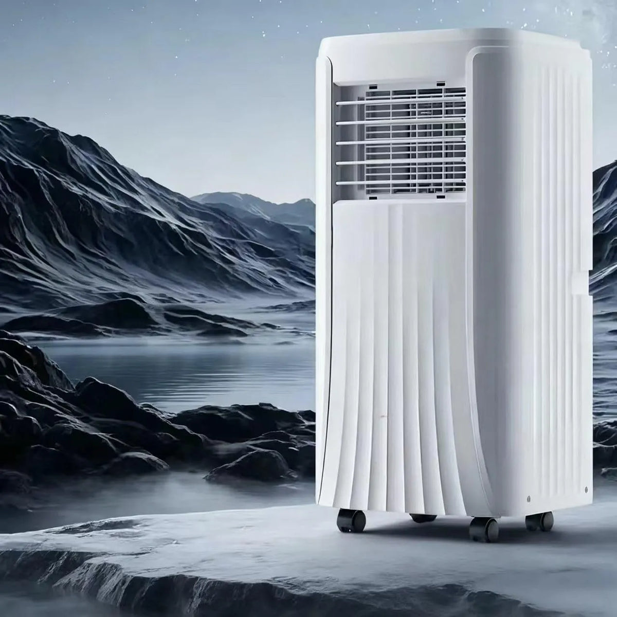 Generisch 3-in-1 28qm, Mobilní klimatizace, 9000 BTU Přenosný klimatizátor vzduchu, chladič a odvlhčovač, energeticky, Bílá, 9000 BTU, 290 l