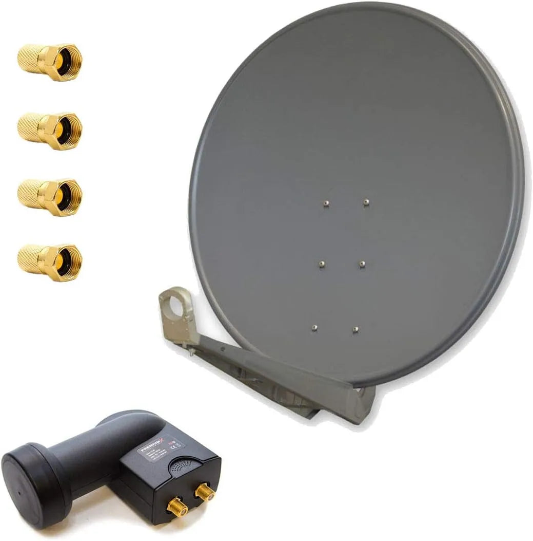Premium X, ZXQKEEP0QXZ, X ZXQKEEP1QXZ, Satelitní nádobí, X SAT systém 100cm Alu Anthracit Twin LNB 2 účastník Sky Full HD 3D TV set, antracit, 100cm