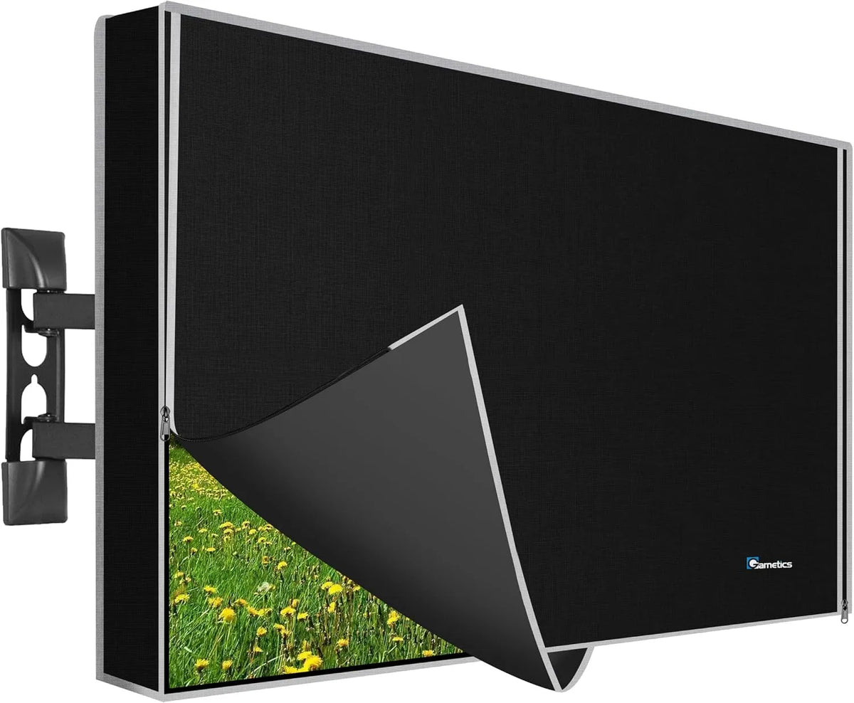 Garnetics 600D, Ochranné prvky obrazovky TV Cover Outdoor 75 palců - Neodolný proti povětrnostním vlivům - Ochranný obal, Černá, 70 INCH