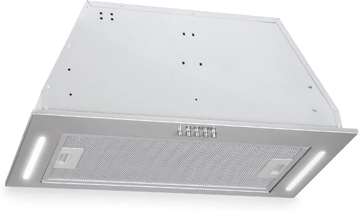 Klarstein, Nástěnné digestoře, Down Under - dojezd kapota, výfuková kapota, instalace, 60cm, 590 m3 / h výfukový, Stříbrná, 190 W, 61 dB