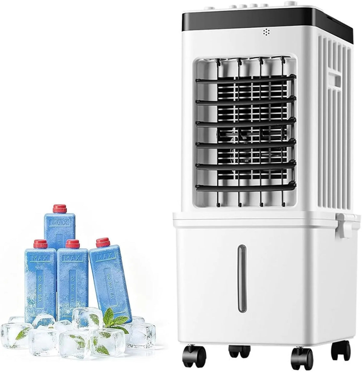 DJJYCTNM 15-Liter-Tank, Mobilní klimatizace Bez výfukové hadice, vytlačovací chladič s 3 rychlostmi, 120 °, Bílá, 15l, 240 V, 50 Hz