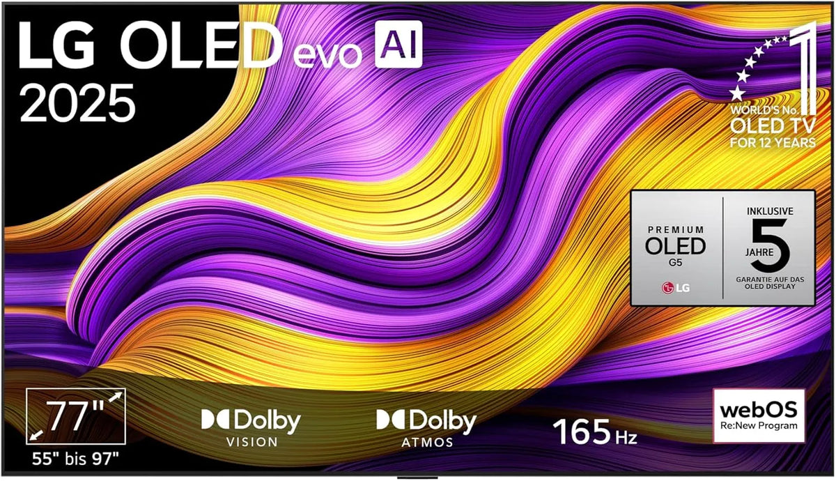 LG OLED77G57LW, Televizory, 77 '(195 cm) 4K OLED evo AI TV G5 [model rok 2025], Černá, 77G, 57L, 77 ', 195 cm