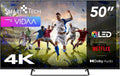 Smart Tech 50QV02K, Přenosné televizory, QLED TV 50 palců VIDAA Smart TV 4K UHD rozlišení, Černá, QLED, 4K, 126 cm