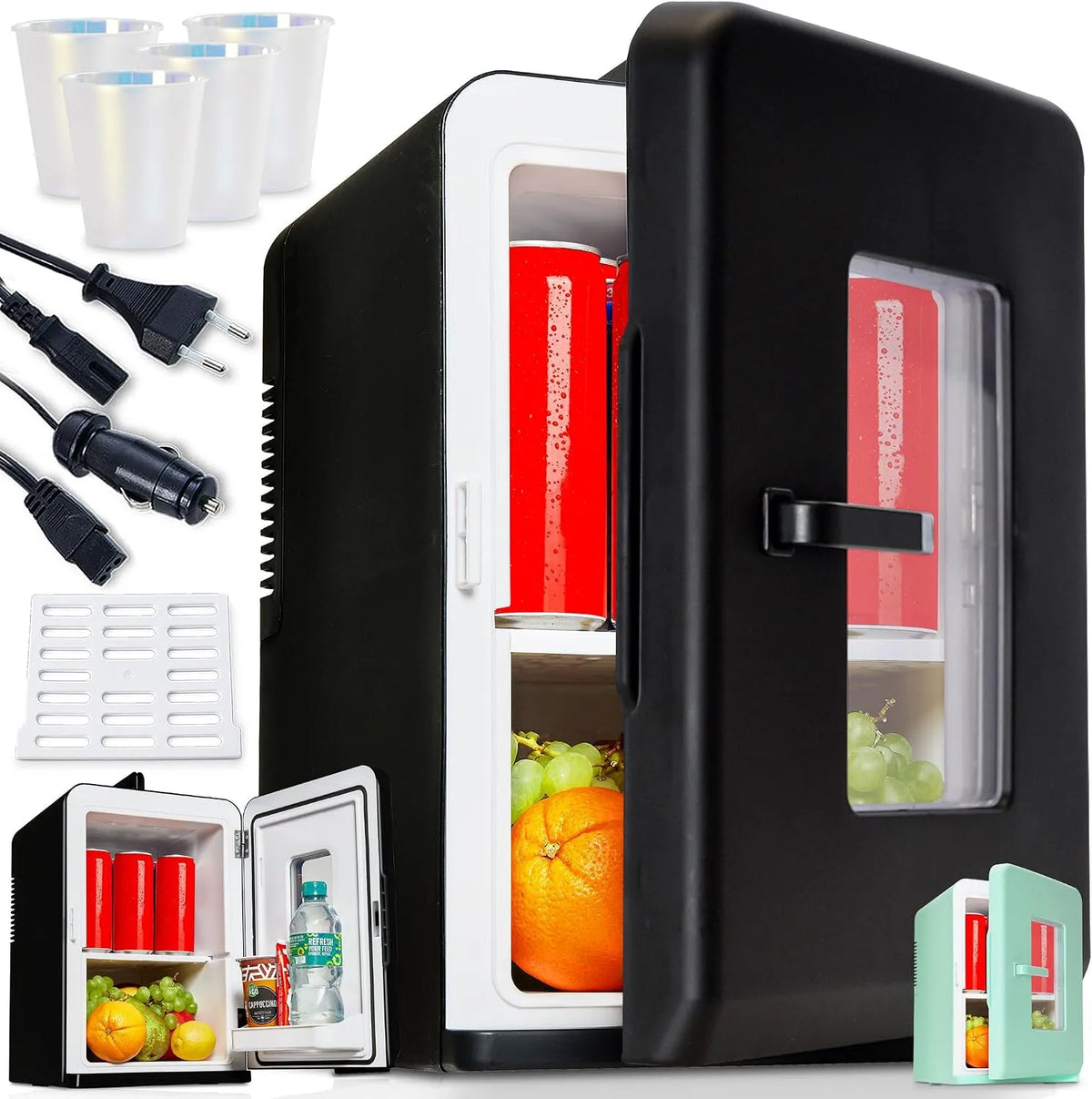 TOM 2in1, Minichladničky, Mini Lednice 15 L - Chladicí a topná funkce, Bílá, 15 L, 230V, 12V