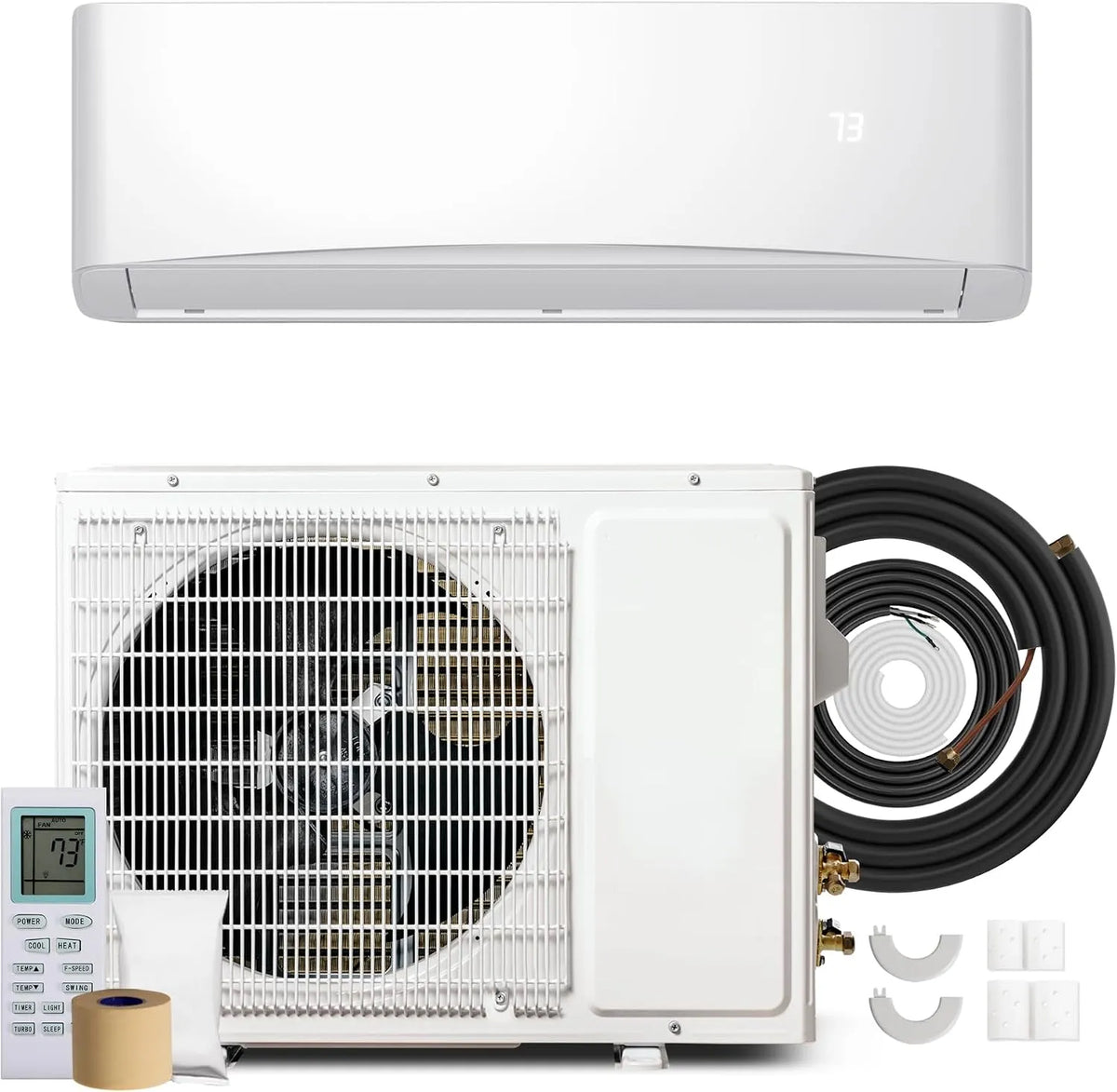 Manastin SEER2 750m2, Splitové klimatizace, 12000BTU Mini-Split Klimatizace a vytápění, 17 Inverter System s AHRI, Bílá, 12000BTU