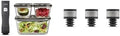 Caso, Zařízení pro svařování filmů, Vacu OneTouch Eco-Set, ruční vysavač & WineLock - vakuová aroma těsnění, 3 ks, Černá, 19 mm, 20x23 cm