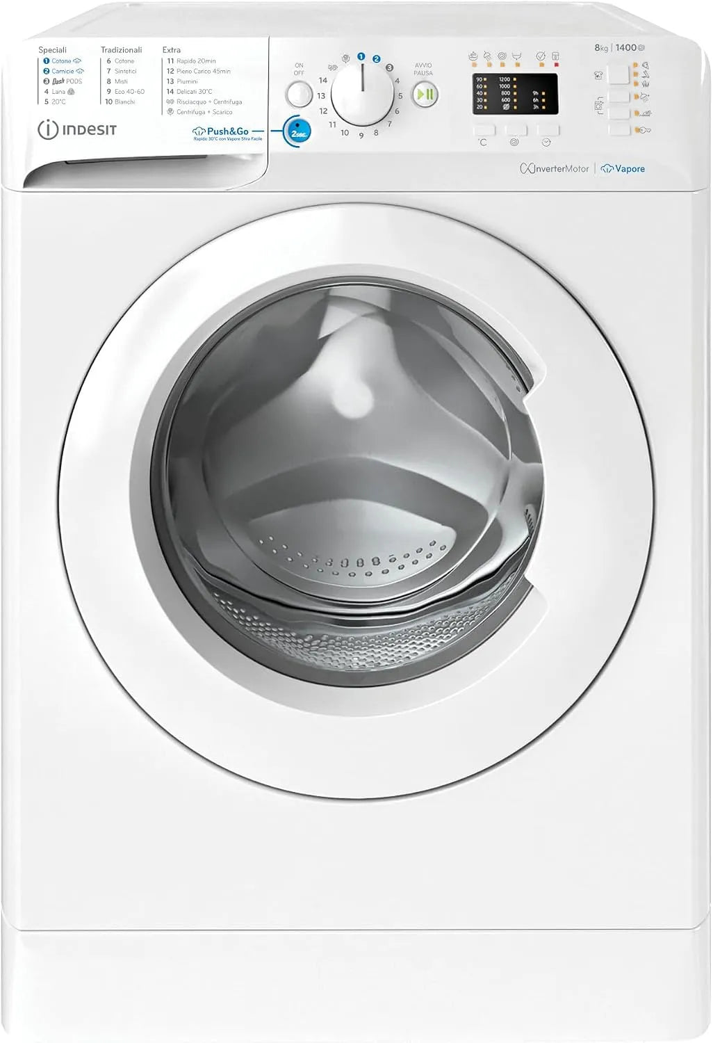 Indesit 81496X, Pračky, BWA WV IT - pračka 8 kg, přední nakladač, volnoběh, 1400 ot. / min., třída A, Bílá, 8 kg, 5 x 63 x 84, 5 cm