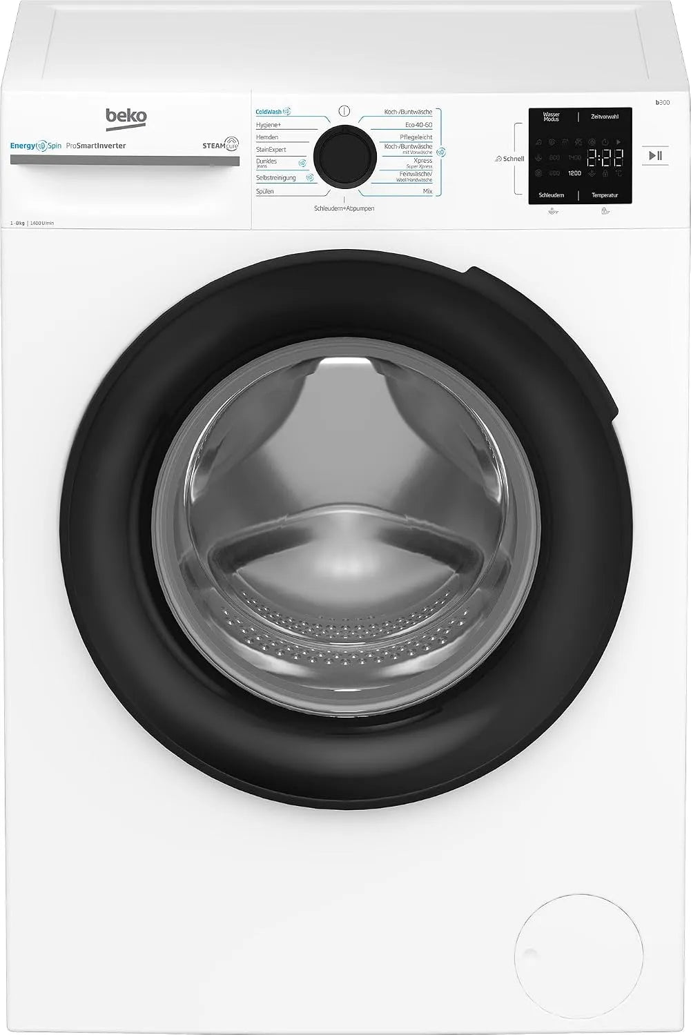 Beko BM3WFU3841X, Pračky, pračka na volné stání, plně automatická pračka, 8 kg, EnergySpin, možnost otáčení, Bílá, 3W, 2 v