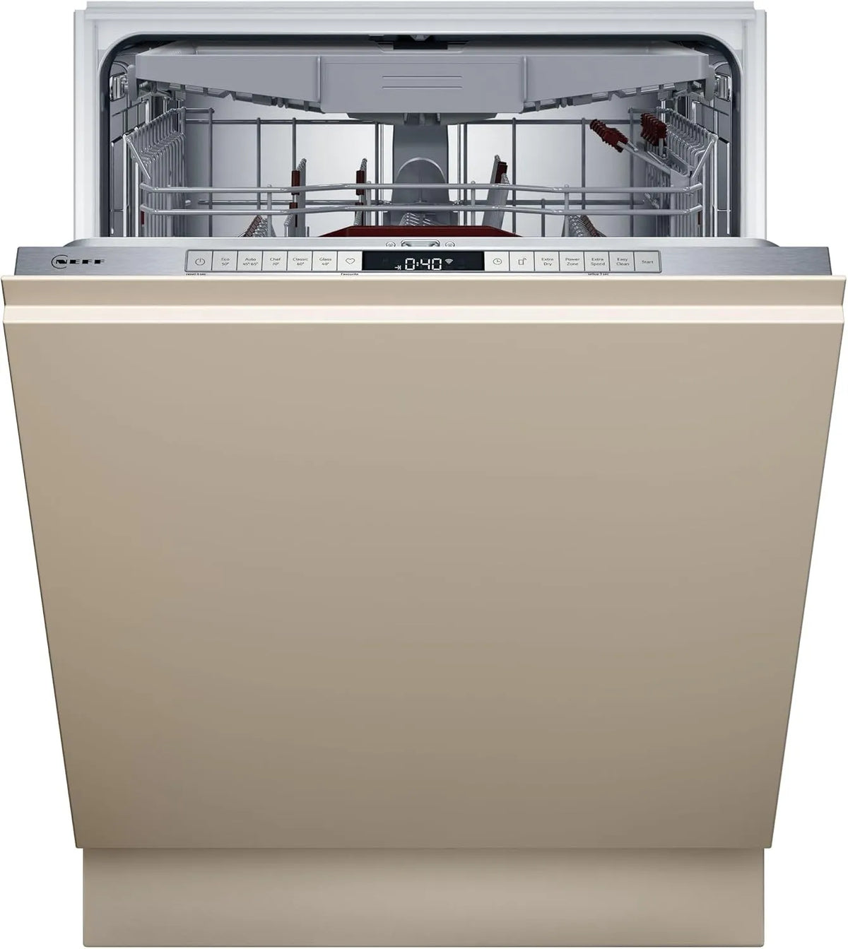 Neff S197TCX00E, Myčky nádobí, 60 cm, N 70, Smarter myčka plně integrovaná, Made in Germany, 6 programů pro větší, Stříbrná, 43 dB
