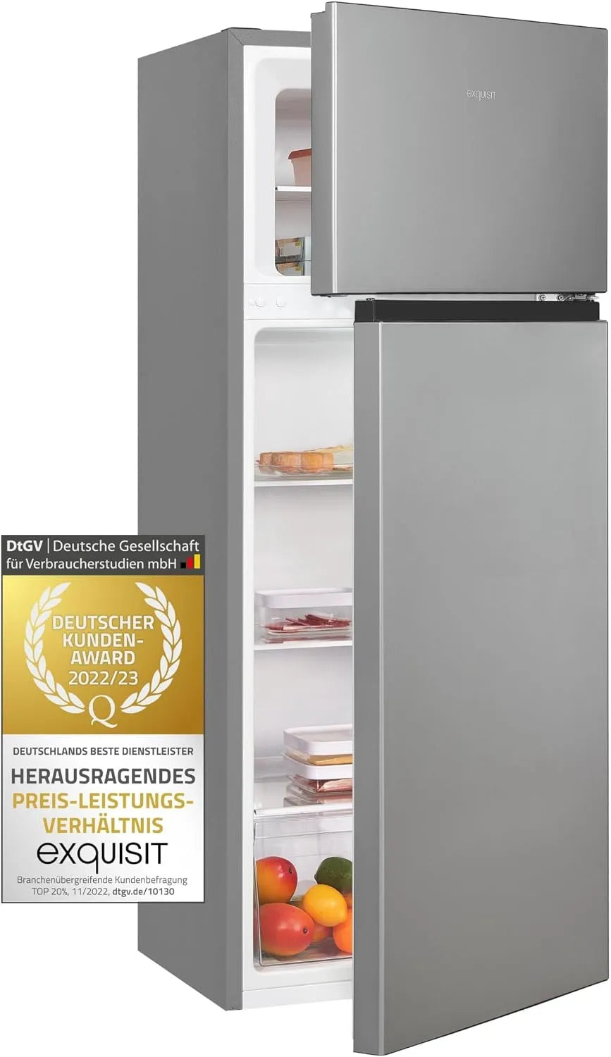 Exquisit, Kombinované chladničky s mrazákem, Expresní mrazicí směs 206 L - lednička s mrazákem, Bílá, 206 L, 41l, 165 l, 5 x 55