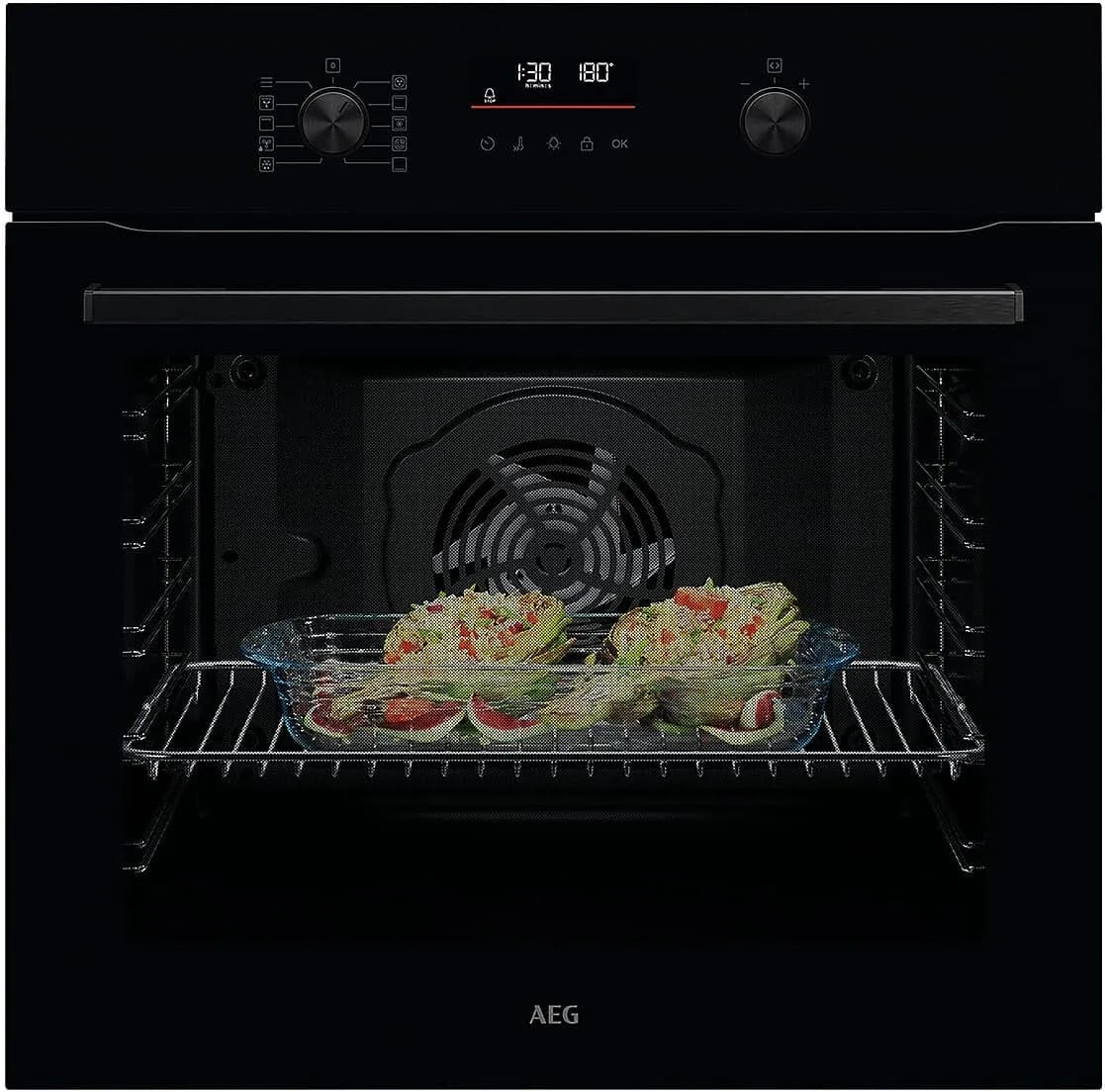 AEG NBU5P40SK, Trouby, Surround Cook ® Pyrolýza Pečení Pečící pece černá, Černá, 71 l, 40 W, 594 x 595 x 568 mm, 590 x 560 x 550 mm