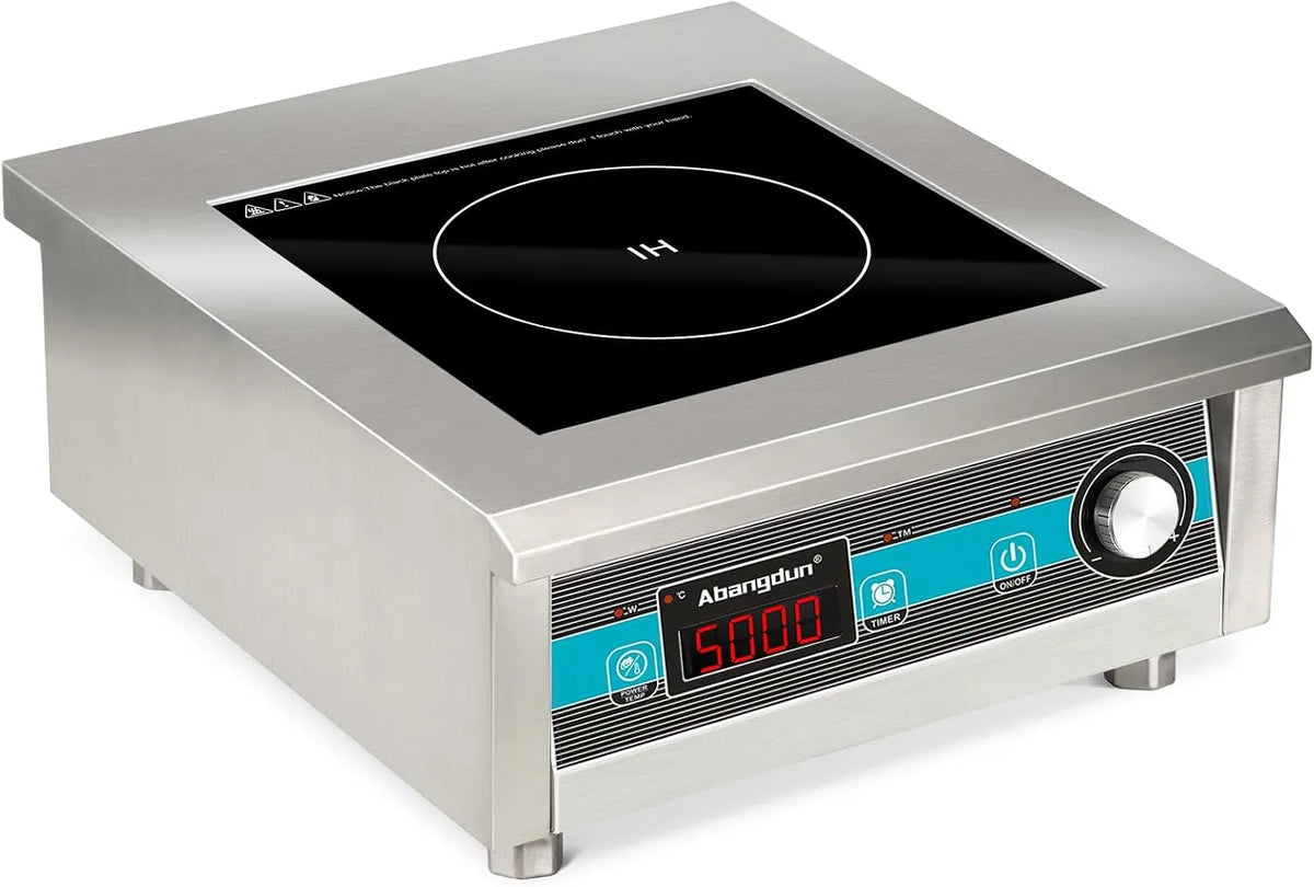 Abangdun 18h-Timer, Elektrické vařiče, Komerční indukční plotýnka 5000W 220V ~ 240V Profesionální komerční indukční, Stříbrná, 5000W, 220V, 240V