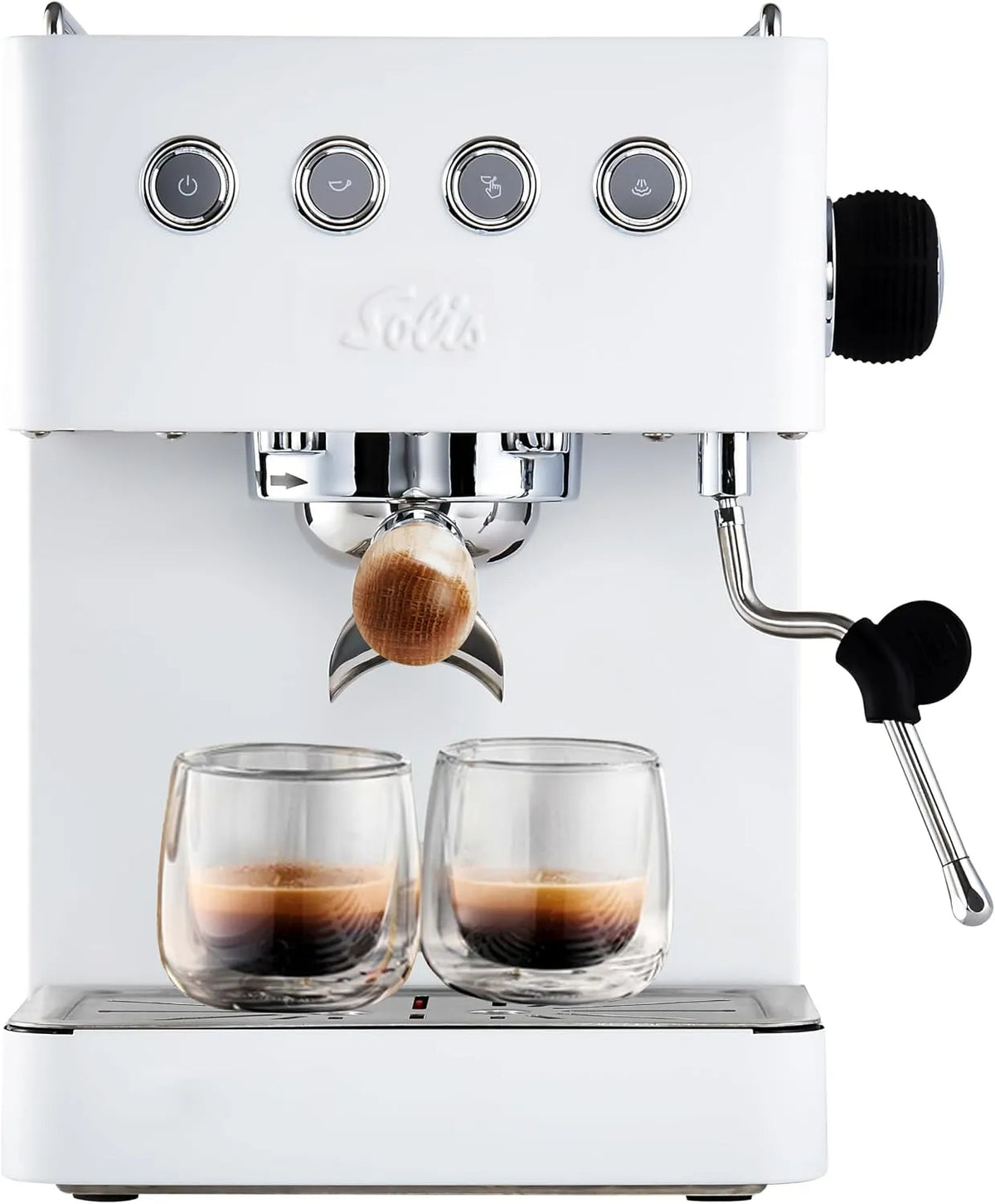 Solis, 1- poháry na kávu, Barista Gran Gusto Espresso Machine, nerezová ocel, bílá, Stříbro / bílé, 58 MM