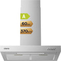 CIARRA CBCS6125 370m3, Nástěnné digestoře, Energetická účinnost Odsavač řady Stříbrný 60cm / h s aktivovaným uhlíkovým, Stříbrná, 60cm, 63 dB
