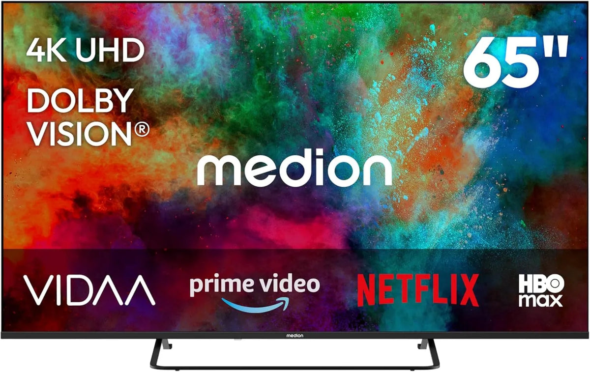 MEDION, Televizory, 163, 9 cm (65 palců) TV (Smart TV, Dolby Vision HDR, HBO Max, MagentaTV, Prime, Černá, 9 cm, 4K, 840 x 2, Full HD