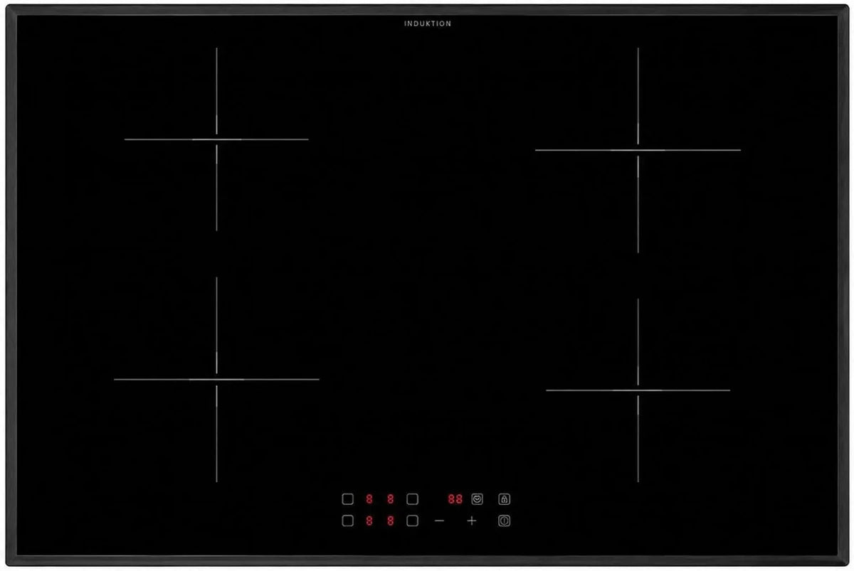 Oranier 4-fach, Varné desky, induction plotýnka 80 cm - samostatná plotýnka s periferním černým rámečkem, Červená, 80 cm, 4 v, 780 mm, 55 mm