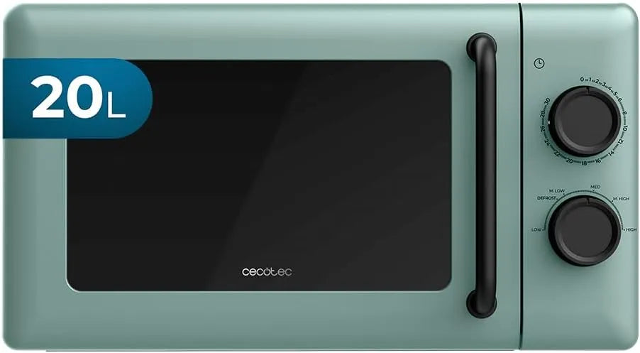 Cecotec, Mikrovlny, Mechanická Mikrovlnná trouba 20L Proclean 3010 Green, 700 W, Zelená, 20L, 3010 G