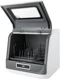 Queeucaer, Zařízení pro plnění lahví, Přenosná myčka nádobí Dekorativní myčka Mini myčka 800W pro malé domy, apartmány, Bílá, 800W, 220V, 50 Hz