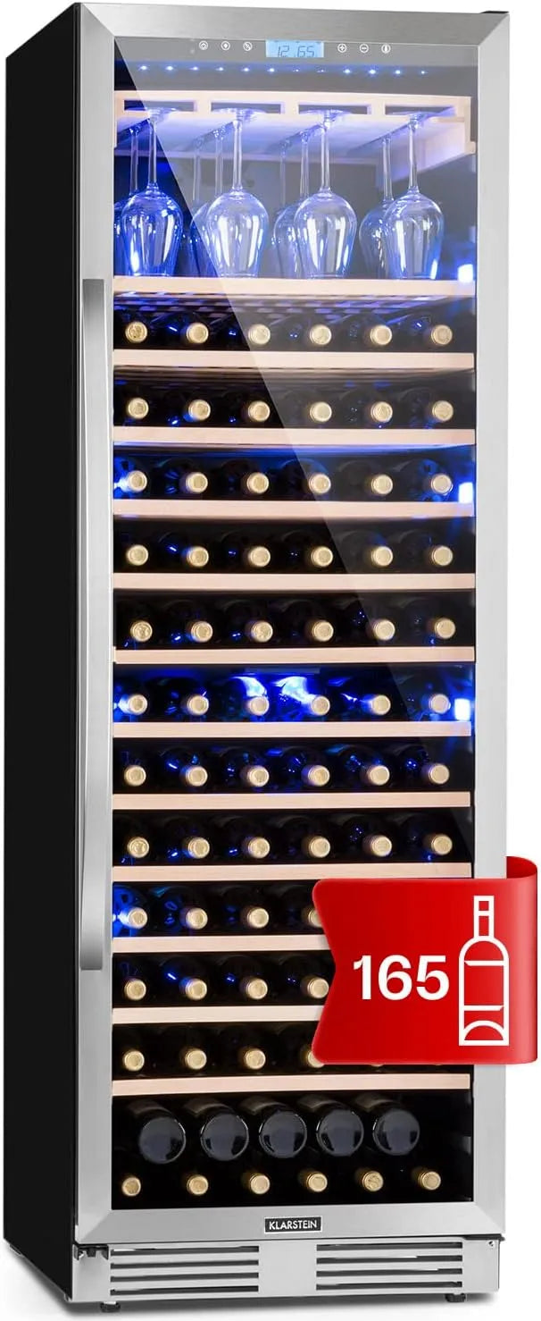 Klarstein, Vinotéky, built- ve víně lednice, 1 zóny Malé nápoje lednička, Malé víno skříň 433L, Malé, Černá, 433L, 165 l, 49 dB, 516 x 587