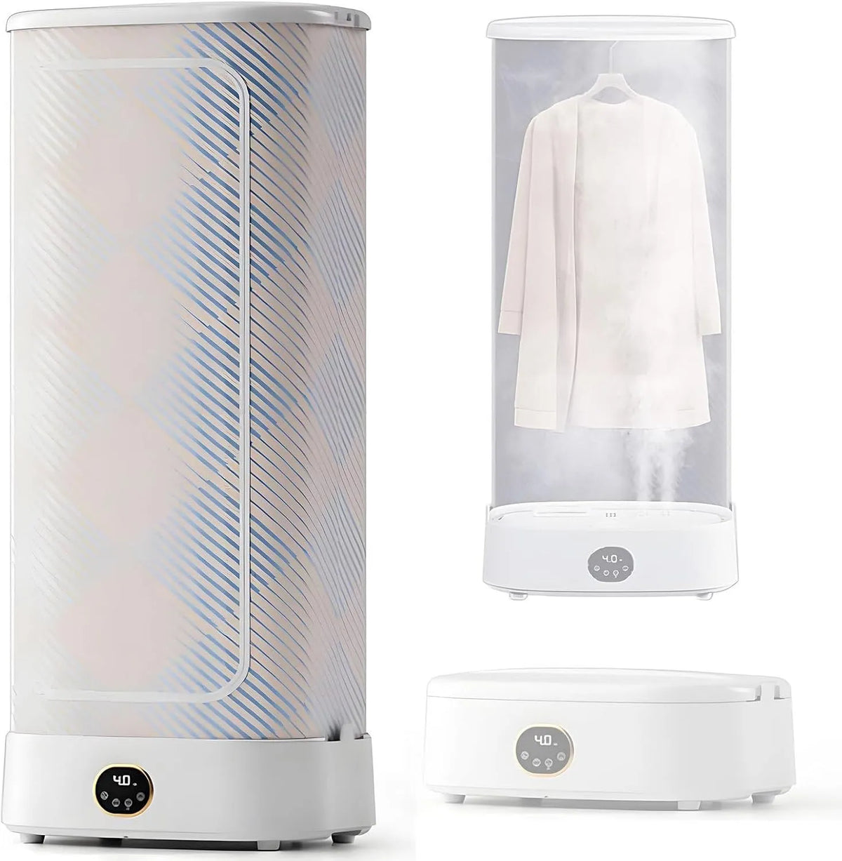 SHENGSHIYU, Žehlicí stanice parní, Automatický žehlicí a skládací stroj, 1000W žehlicí stroj, Časovač, Touchscreen, Šedá, 1000W, 20 cm, 800 W