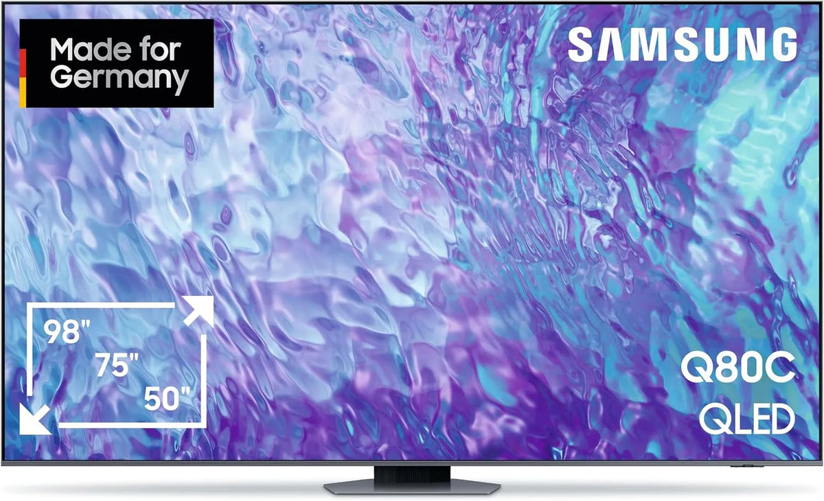 Samsung Q80C GQ98Q80CATXZG, Televizory, QLED 4K 98- inch TV, Přímý Full Array, AI Neural Quantum Processor 4K, Real Depth, Černá, QLED, 4K