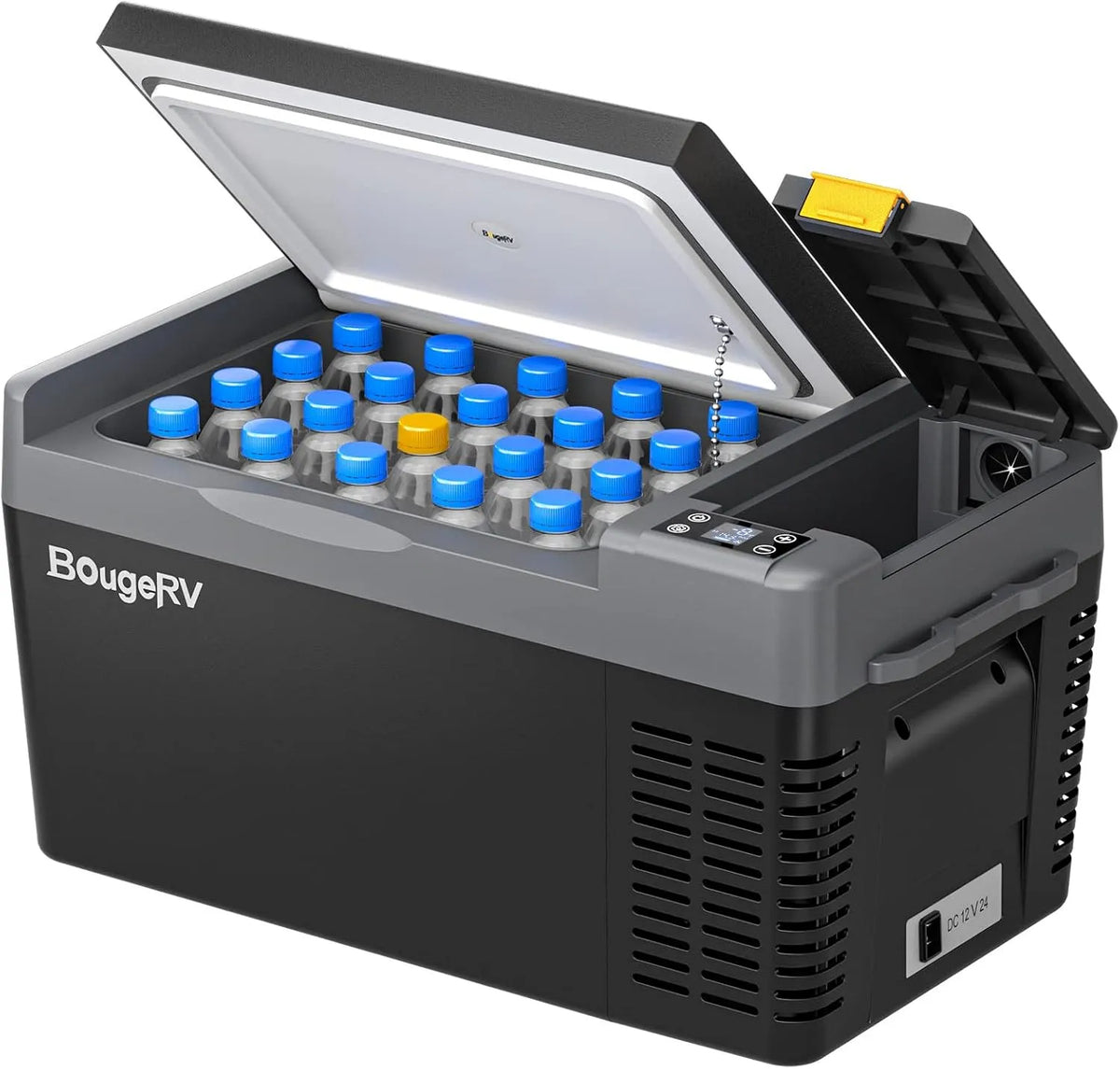 BougeRV, Chladničky, Chladicí box na kompresor CRPRO 20L, 22 ° C ~ 10 ° C, chladicí box pro auto, Černá, 20L, 266W, 45W, 36W