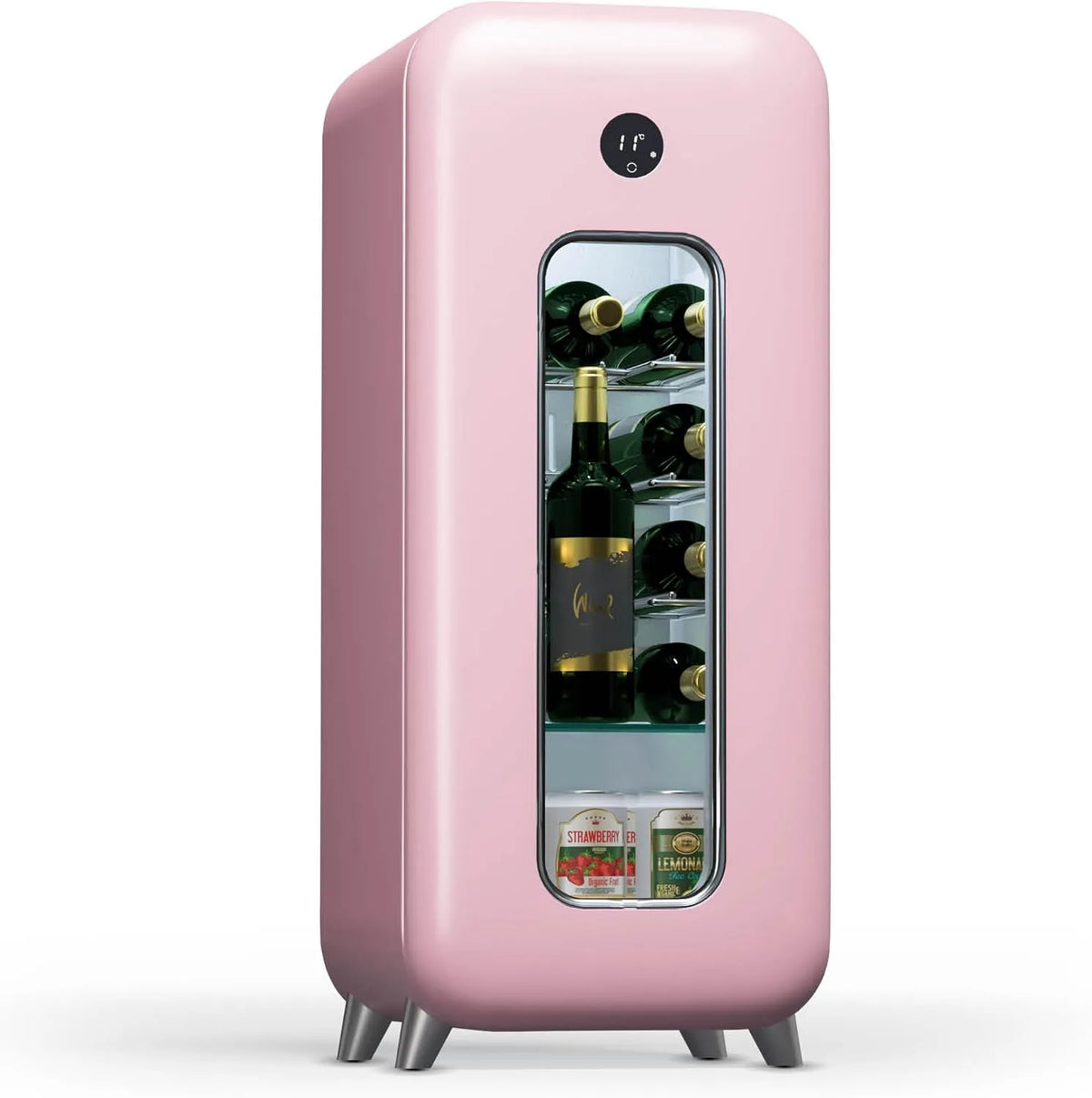 Klarstein, Chladničky na víno a sekt, Clearstein Freestanding víno lednice 1 zóna, nápoje lednice Klein, malé víno, Černá, 15 l, 45 dB, 91 cm